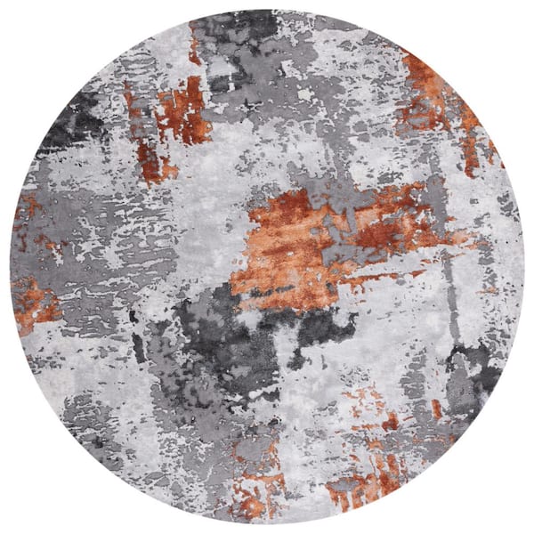 SAFAVIEH Craft Gray/Brown 7 ft. x 7 ft. Gradient Abstract Round Area Rug