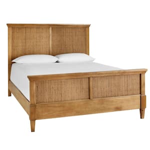 Marsden Patina Wood Finish Wooden Cane King Bed (81 in. W x 54 in. H)