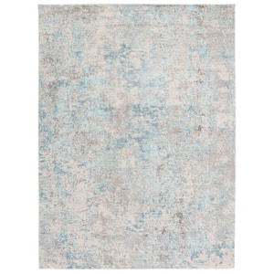 Madison Ivory/Teal 8 ft. x 10 ft. Geometric Abstract Area Rug