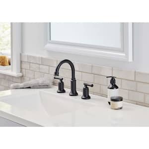 Oswell 8 in. Widespread Double Handle High-Arc Bathroom Faucet in Matte Black