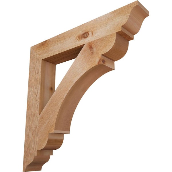 Ekena Millwork 4 in. x 26 in. x 26 in. Western Red Cedar Olympic Traditional Rough Sawn Bracket