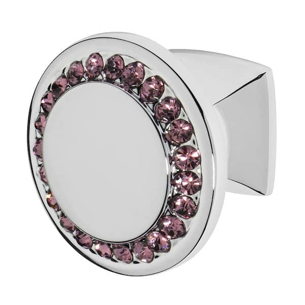 Wisdom Stone Isabel 1-1/4 in. Chrome with Purple Crystal Cabinet Knob