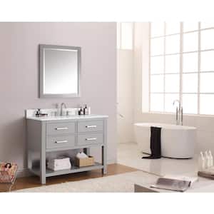 Brooks 43 in. W x 22 in. D Bath Vanity in Chilled Gray with Engineered Stone Vanity Top in White with White Basin