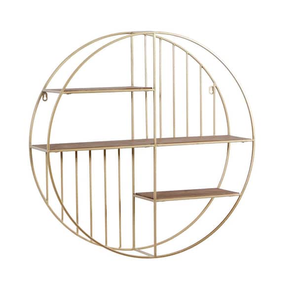 71 in. x 20 in. White Metal Contemporary Wall Shelf
