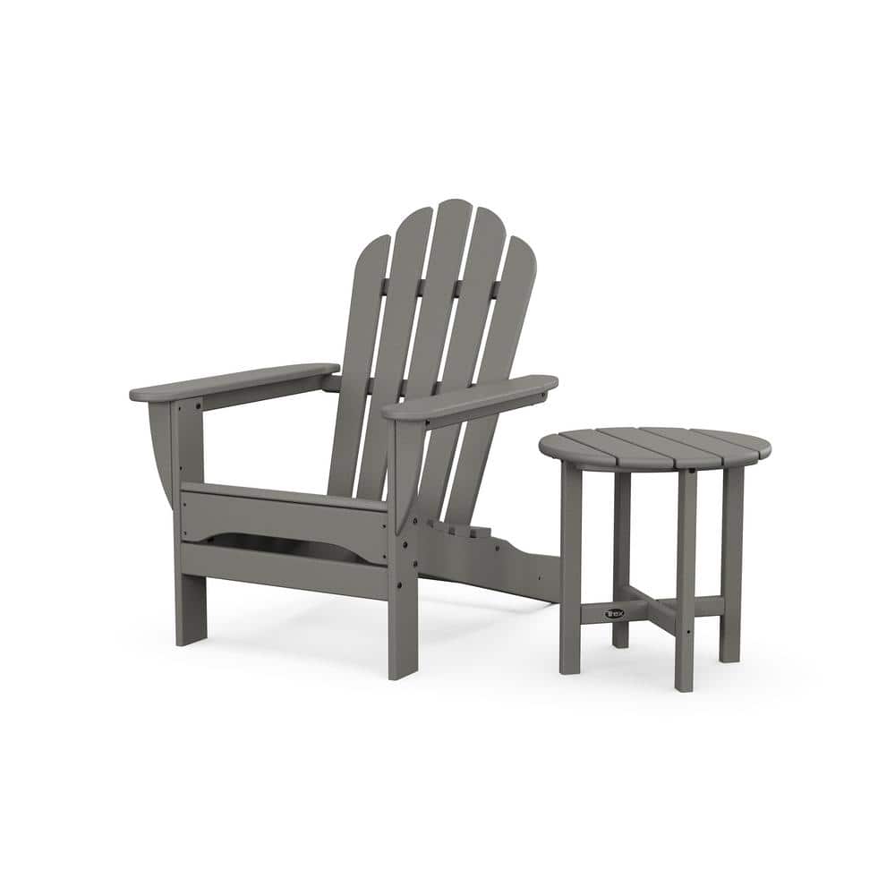 Monterey Bay 2-Piece Plastic Patio Conversation Set Adirondack Chair with Side Table in Stepping Stone price history on PriceWatchPro