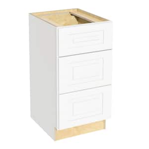 Grayson Pacific White Painted Plywood Shaker Assembled Drawer Base Kitchen Cabinet Sft Cls 18 in W x 21 in D x 34.5 in H