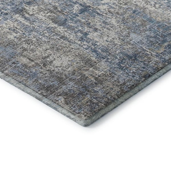 Mayfield Premium Machine Washable Abstract AMF1765 Blue 3 ft. x 4 ft. Area Rug
