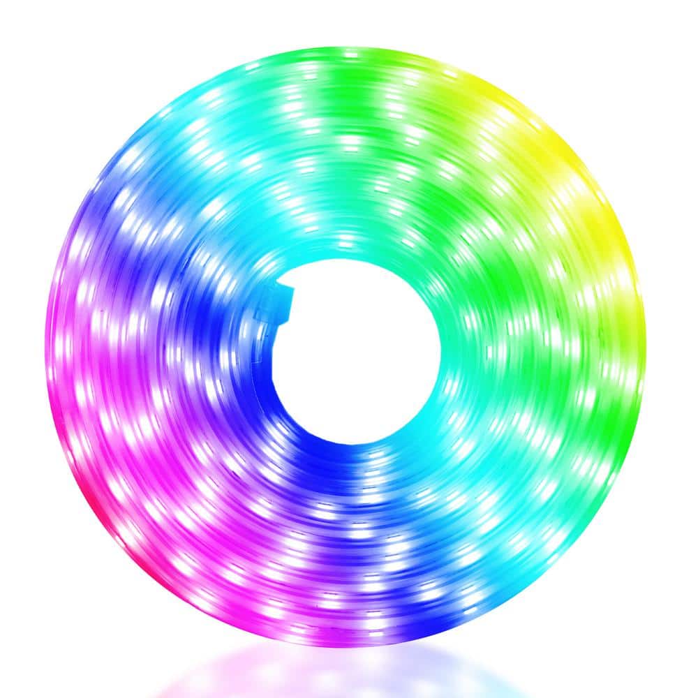 Colorful circular frame RAINBOW MONSTER with dark background, Blue
