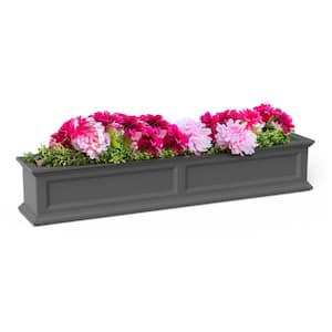 Fairfield 60 in. x 11 in. Self-Watering Graphite Grey Polyethylene Window Box