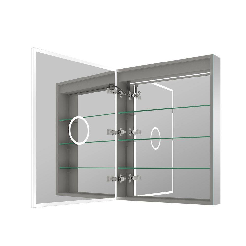24 in. W x 30 in. H Rectangular Aluminum LED Medicine Cabinet with Mirror, 3X Magnify Mirror, Left Soft Close Door price history on PriceWatchPro