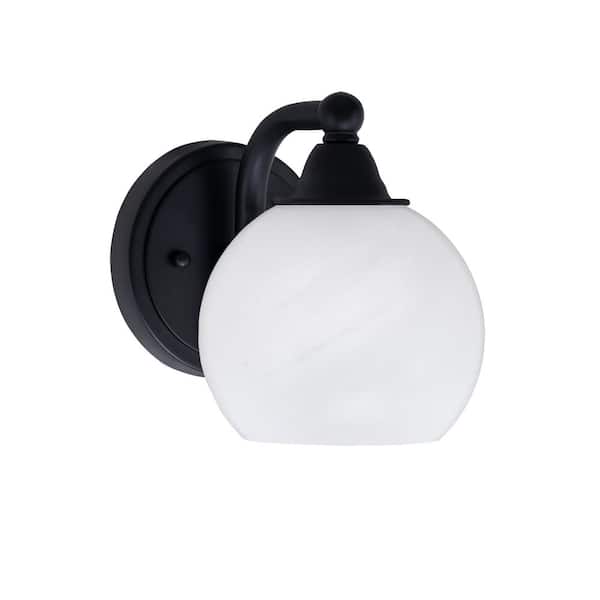Unbranded Madison 5.75 in. 1-Light Matte Black Wall Sconce with Standard Shade