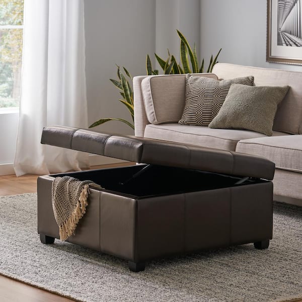 Carlsbad Espresso Brown Storage Ottoman