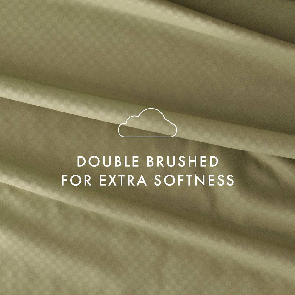Sage Green Checkered Twin Microfiber Sheet Set