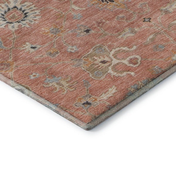 Mayfield Premium Machine Washable Abstract AMF1137 Pink 3 ft. x 4 ft. Area Rug
