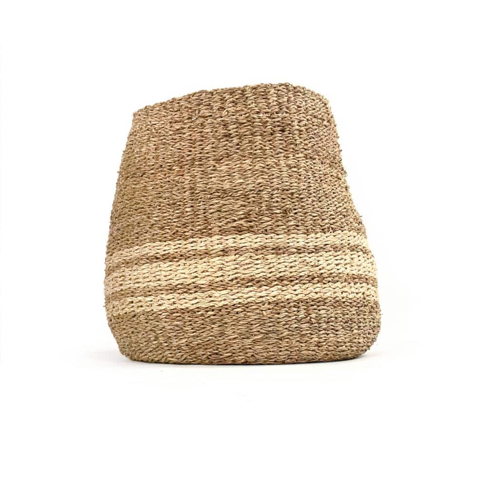 Zentique Concave Hand Woven Wicker Seagrass and Palm Leaf with Light ...