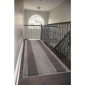 Euro Meander Design Gray 36 in. x 17 ft. Your Choice Length Stair Runner