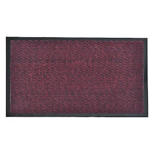 Lisa Red Burgundy 31 in. x 24 in. Polyester Sheltered Front Door Mat