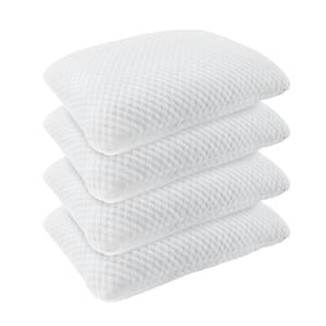 Cooling Memory Foam Standard Size Pillow with Removable Bamboo Cover (Set of 4)