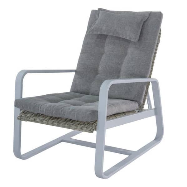 Afoxsos 5 Piece Aluminum Frames Outdoor Bistro Seating Set with Gray Cushions