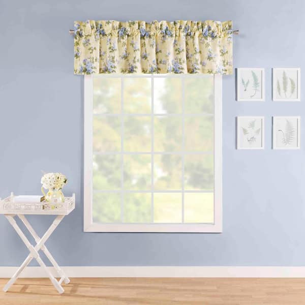 Laura Ashley Cassidy Pastel Yellow 86in X 15in Cotton Valance USHSNF1043911  - The Home Depot