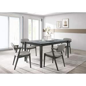 Stevie 5-piece Gray and Black Rectangle Dining Set