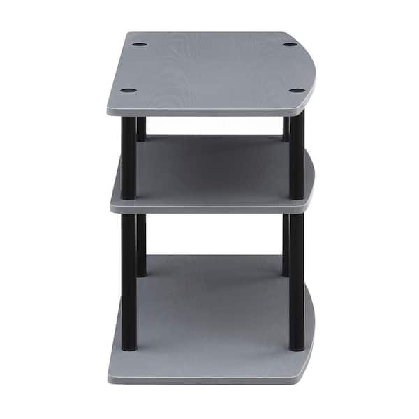 Convenience Concepts Design2Go 31.5 in. W Gray and Black TV Stand with  3-Tiers fits up to a 32 in. TV R5-252 - The Home Depot