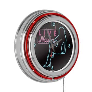 Shadow Babes Red D Series Lighted Analog Neon Clock