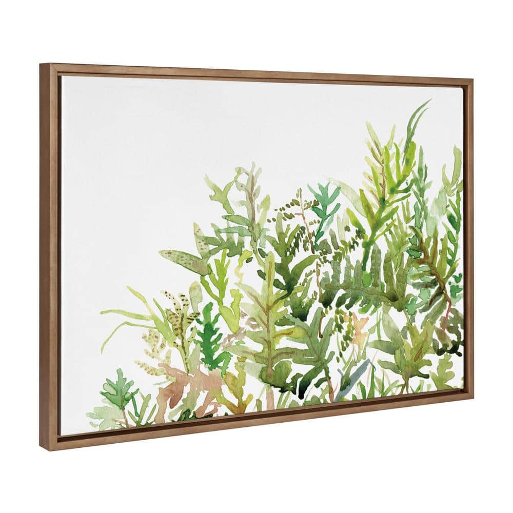 Good Company Greenery Print on Canvas with Gold Frame, 23x33