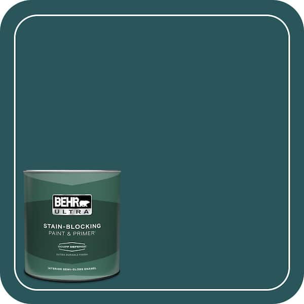 BEHR ULTRA 1 qt. #MQ6-01 Ocean Abyss Extra Durable Semi-Gloss Enamel Interior Paint & Primer