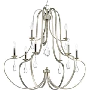 Anjoux Collection 9-Light Silver Ridge Chandelier