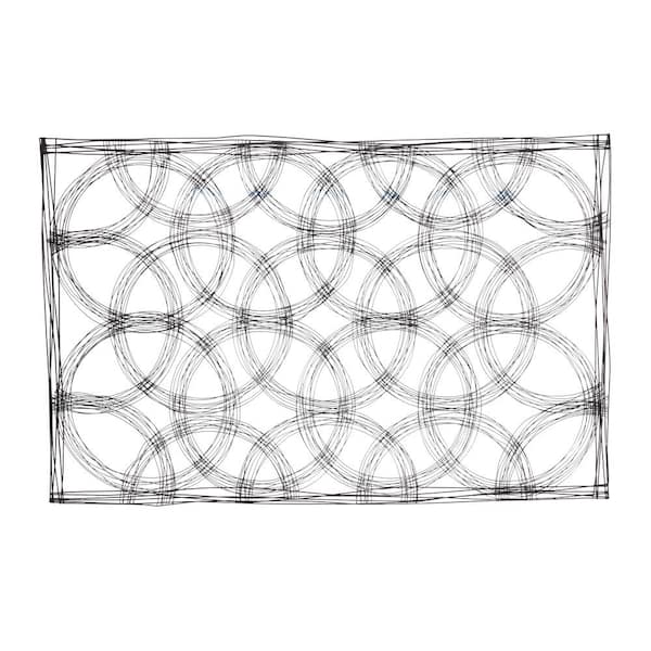 67 in. x 43 in. Metal Black Quatrefoil Geometric Wall Decor