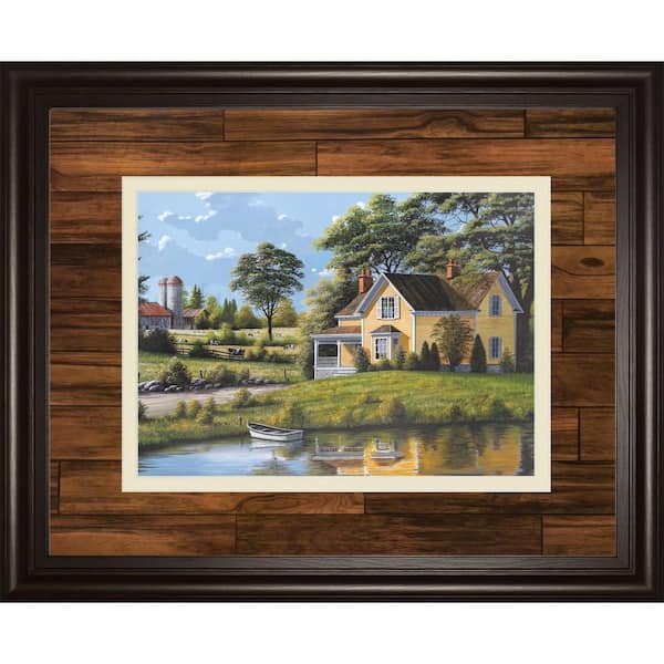 Classy Art Yellow House By Saunders Framed Print Nature Wall Art 34 in. x  40 in. DM5642 - The Home Depot