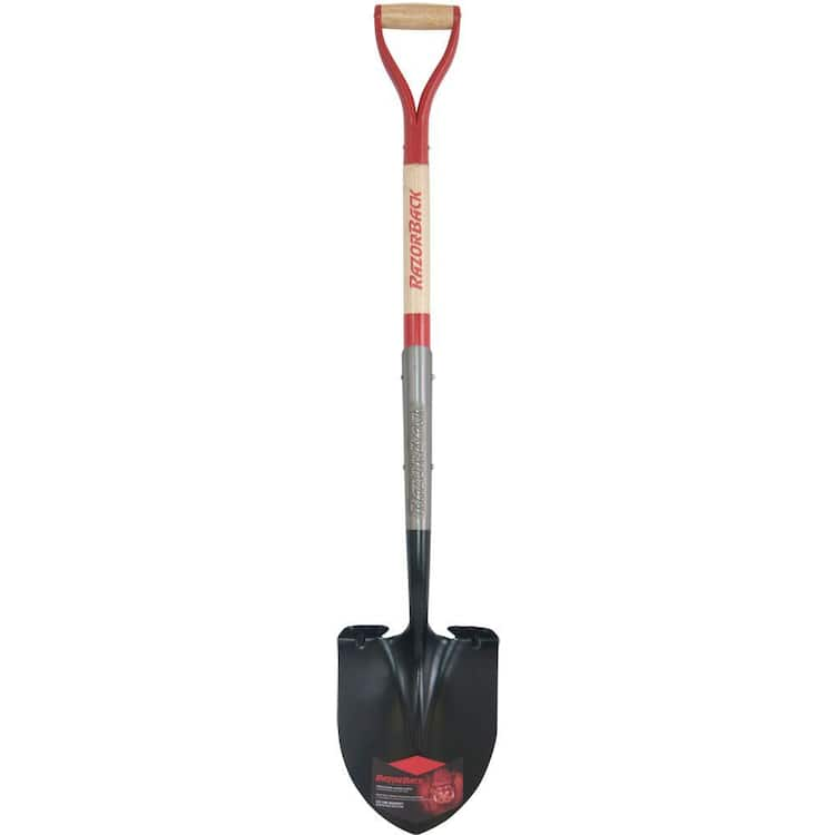 Razor-Back 2594200 Digging Shovel, 9 in W Blade, Steel Blade, North American Hardwood Handle, D-Shaped Handle