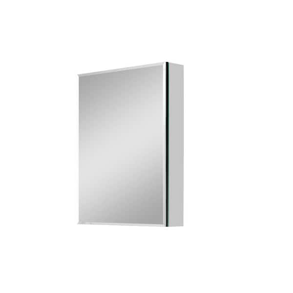 Unbranded 20 in. W x 26 in. H Rectangular Silver Aluminum Recessed/Surface Mount Medicine Cabinet with Mirror