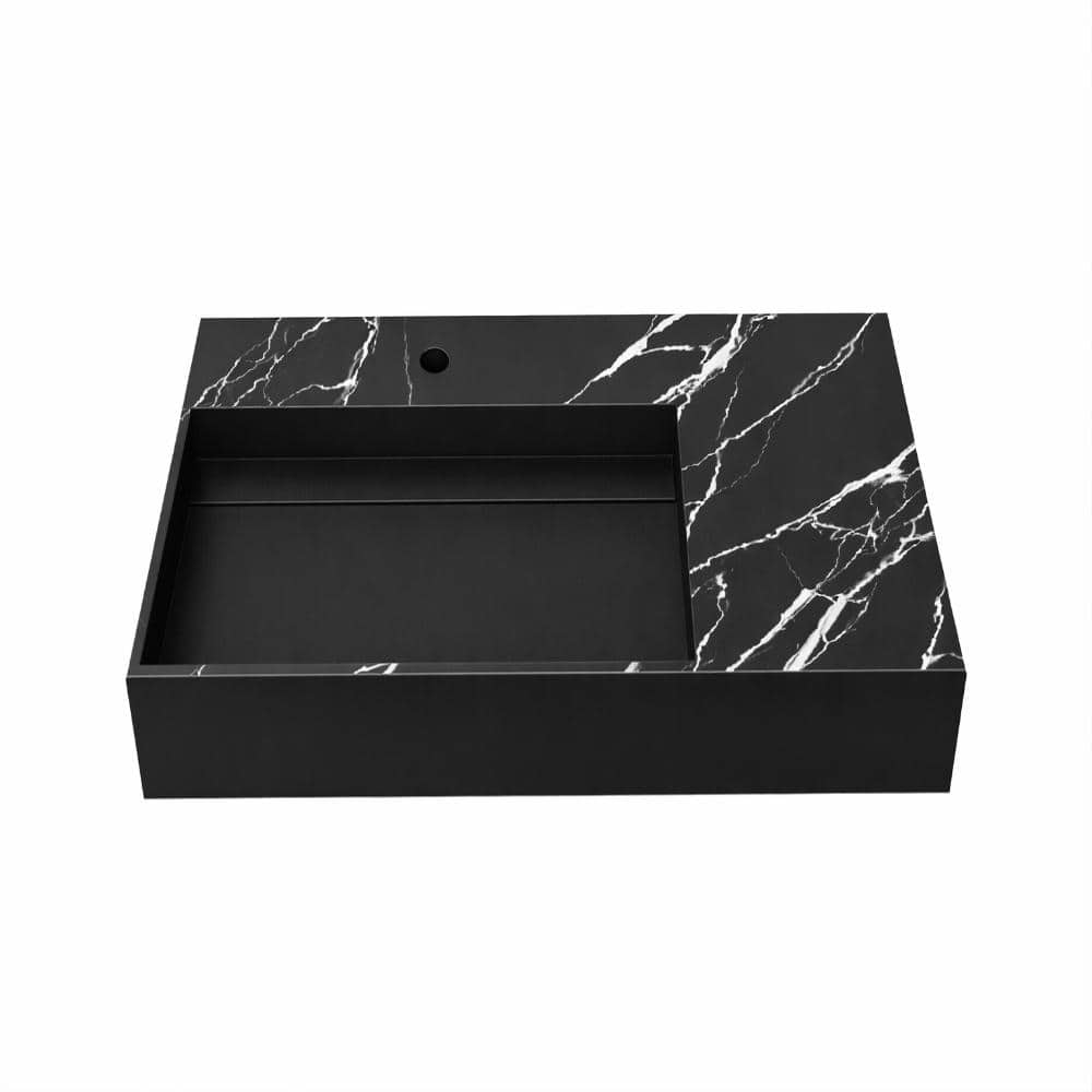 Juniper 36 in. Wall Mounted Bathroom Sink Solid Surface in Black Marble price history on PriceWatchPro