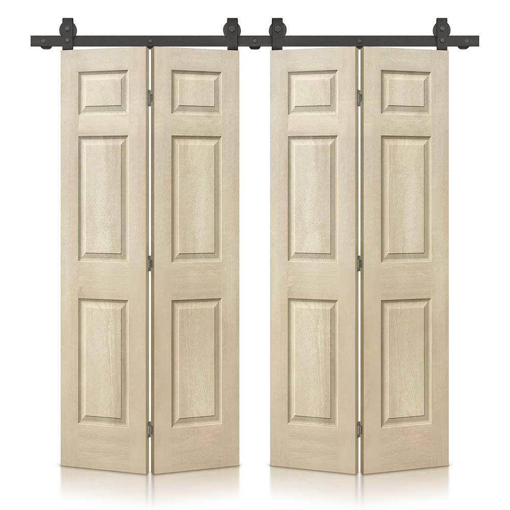 CALHOME 60 in. x 84 in. Vintage Cream Stain 6Panel MDF Hollow Core
