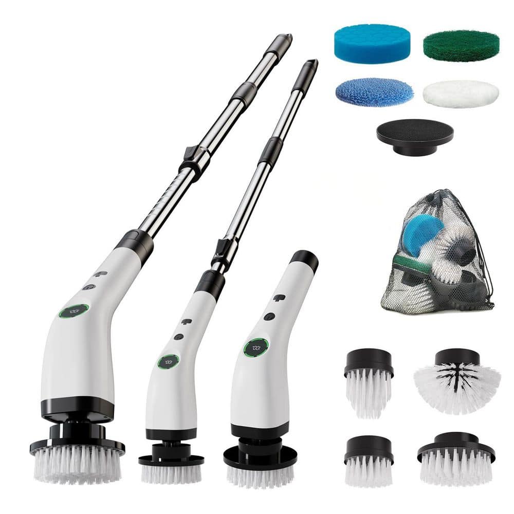 Electric Cordless Bathroom Cleaning Brush, Full Body Waterproof IPX7 with Adjustable Handle, 8 Replaceable Brush Heads price history on PriceWatchPro
