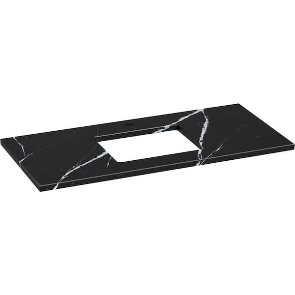 KOHLER Silestone 49 in. W x 22.4375 in. D Quartz Rectangle Cutout with Vanity Top in Eternal Marquwith