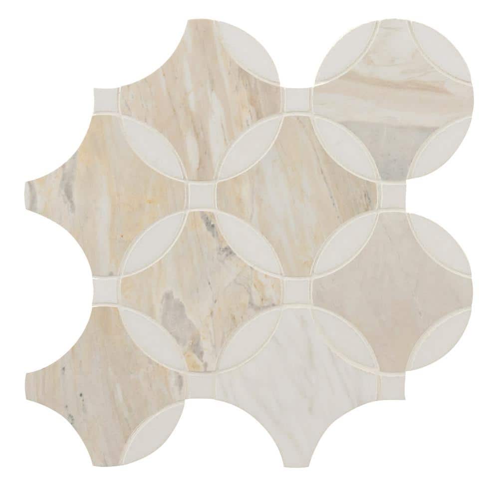 Athena Gold Lola 10 in. x 10 in. x 0.39 in. Polished Marble Mesh-Mounted Mosaic Floor and Wall Tile (7.3 sq. ft./Case) price history on PriceWatchPro