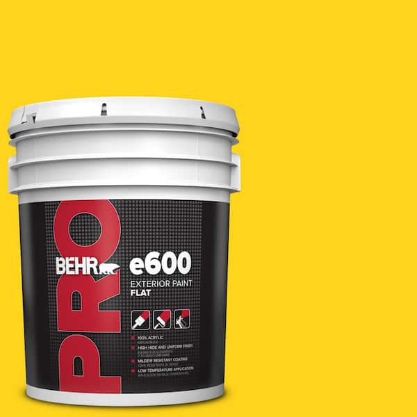 BEHR PRO 5 gal. #S-G-390 Lemon Zest Flat Exterior Paint