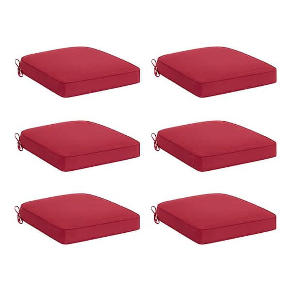 20 in. x 20 in. Cushion Guard Outdoor Seat Cushion in Chili (Set of 6)