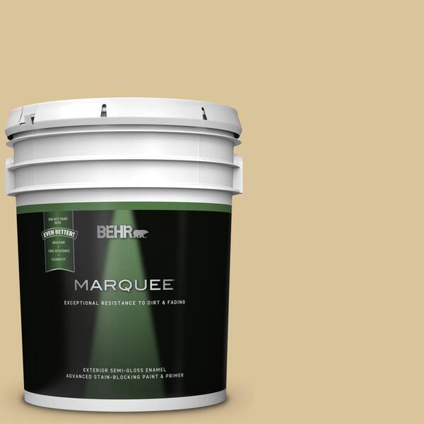 BEHR MARQUEE 5 gal. #UL160-6 Straw Basket Semi-Gloss Enamel Exterior Paint and Primer in One