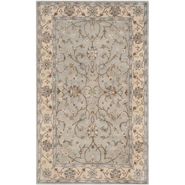 SAFAVIEH Heritage Beige/Gray 4 ft. x 6 ft. Border Area Rug