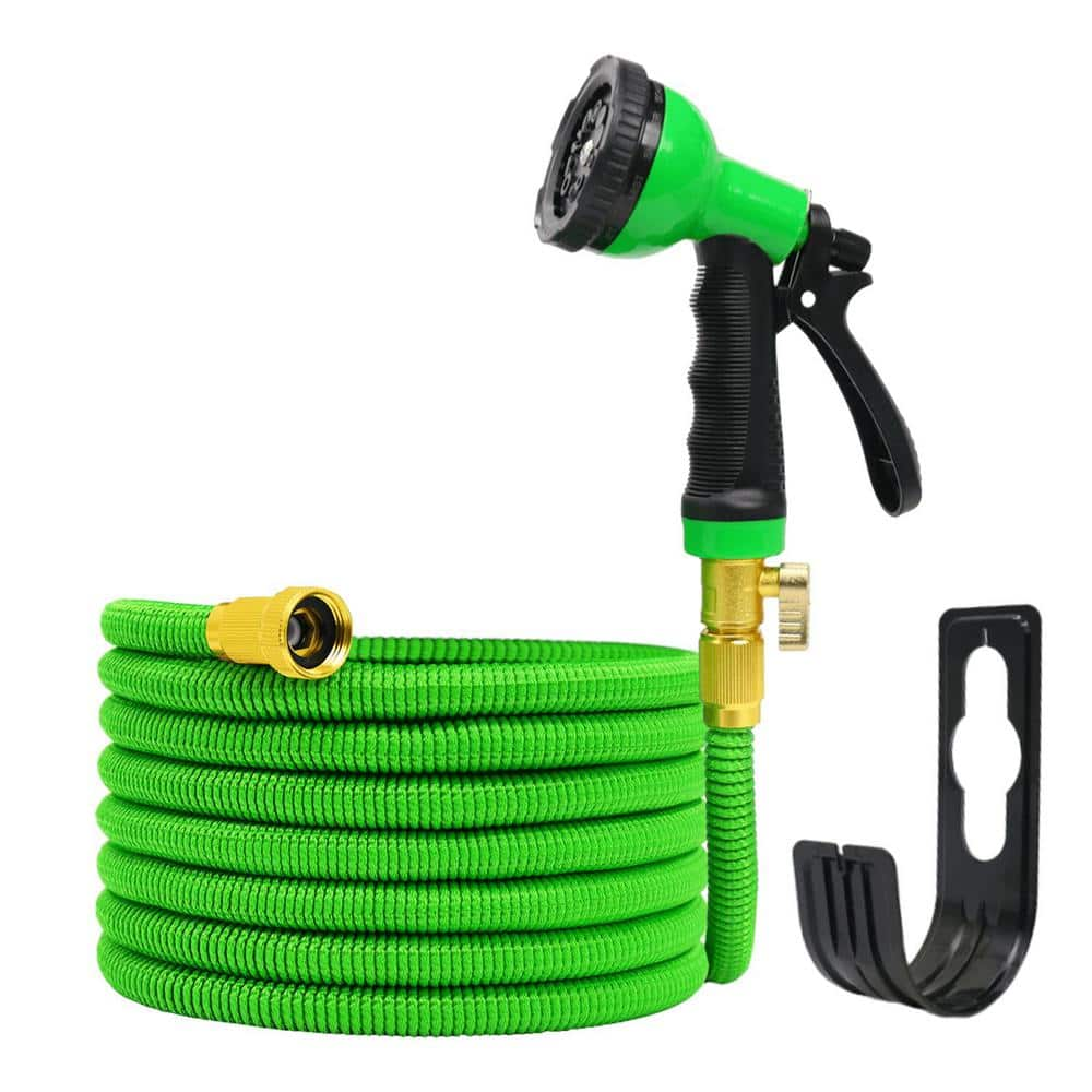 Garden Hose 3/4 in. x 50 ft. with 10 Function Sprayer Nozzle Heavy-Duty ...