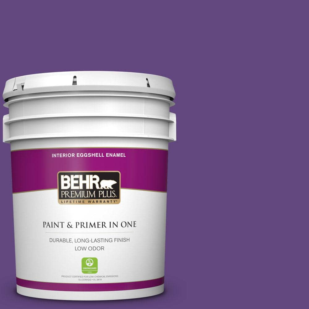 Behr Premium Plus 5 Gal Home Decorators Collection Hdc Md 25 Virtual Violet Eggshell Enamel Low Odor Interior Paint Primer 230005 The Home Depot