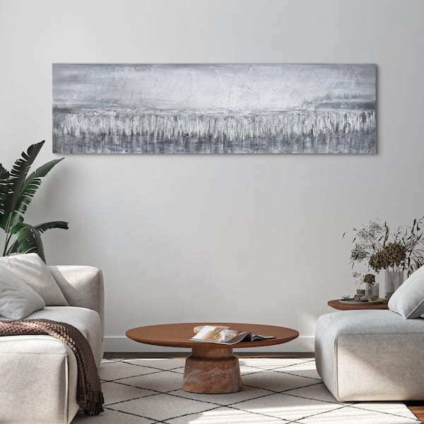 "Silver Dust" Textured Metallic Hand Painted by Martin Edwards Abstract Canvas Wall Art