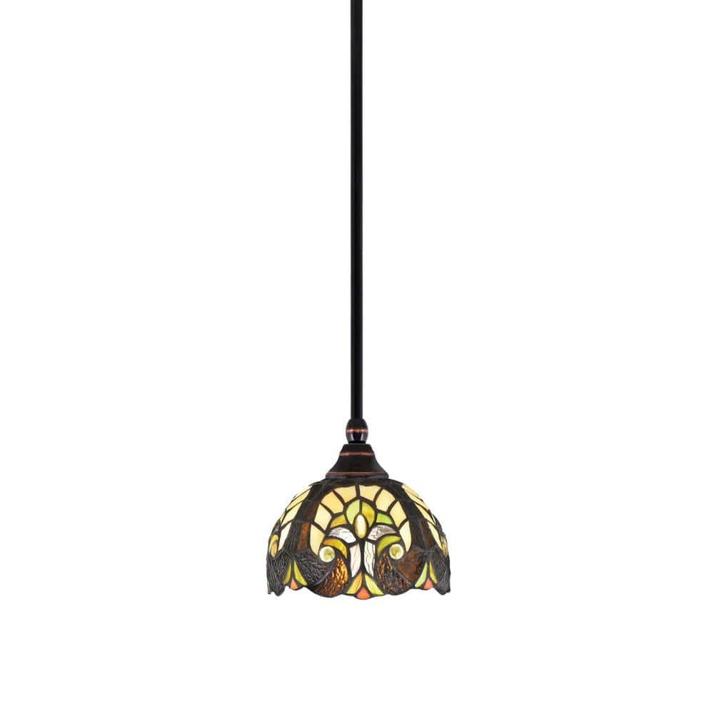 Sparta 100-Watt 1-Light Black Copper Shaded Pendant Mini Pendant Light with
