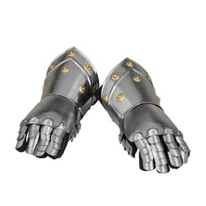 Silver Metal Replica Medieval Armor Gloves (2- Pack)