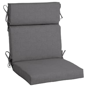 21.5 in. x 20 in. Sunbrella One Piece High Back Outdoor Dining Chair Cushion in Cast Slate