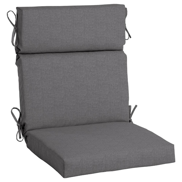 Home Decorators Collection 21.5 x 44 Sunbrella Cast Slate High Back Outdoor Dining Chair Cushion